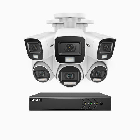 ADLK200 - 1080P 8 Channel Wired Security System with 3 Bullet & 3 Turret Cameras, Colour & IR Night Vision, 4-in-1 Output Signal, Built-in Microphone, IP67 Weatherproof