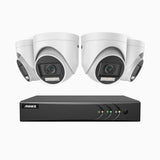 ADLK200 - 1080P 8 Channel 4 Dual Light Cameras Wired Security System, Colour & IR Night Vision, 4-in-1 Output Signal, Built-in Microphone, IP67 Weatherproof