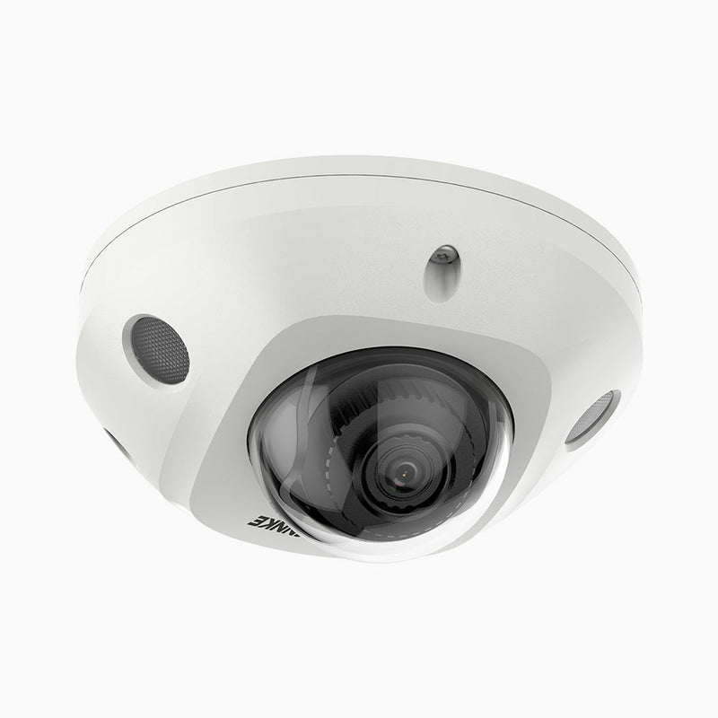 AC400 - 4MP Outdoor Mini Dome PoE Camera, 2688 x 1520 @ 30 fps, Colour Night Vision, Human & Vehicle Detection, IK10 Vandal-Resistant & IP67, Two-Way Audio, Built-in Microphone, Max. 512 GB Local Storage