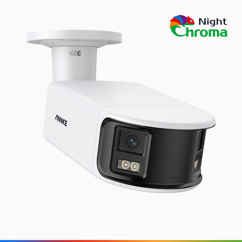 NightChroma<sup>TM</sup> NCD800 - 4K Outdoor Panoramic PoE Dual Lens Security Camera with f/1.0 Super Aperture (0.0005 Lux), Acme Colour Night Vision, Active Siren and Strobe, Human & Vehicle Detection, Intelligent Behavior Analysis, Two-Way Audio