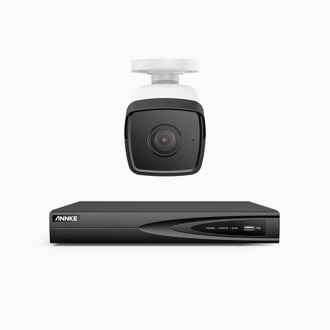 H500 - 5MP 4 Channel 1 Camera PoE Security CCTV System, EXIR 2.0 Night Vision, Built-in Mic & SD Card Slot, RTSP Supported, Works with Alexa, IP67