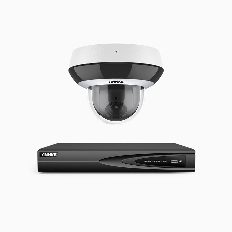 HCZ504 - 4 Channel 1 Camera PTZ PoE Security System, 3K Super HD, 4X Optical Zoom, IK10 & IP67, 2.8-12 mm Lens, Intelligent Behavior Analysis, Colour Night Vision & Anti-Fog