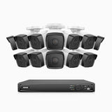 H500 - 5MP 16 Channel 12 Cameras PoE Security CCTV System, EXIR 2.0 Night Vision, Built-in Mic & SD Card Slot, RTSP Supported, Works with Alexa, IP67