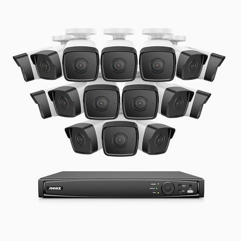 H500 - 5MP 16 Channel 16 Cameras PoE Security CCTV System, EXIR 2.0 Night Vision, Built-in Mic & SD Card Slot, RTSP Supported, Works with Alexa, IP67