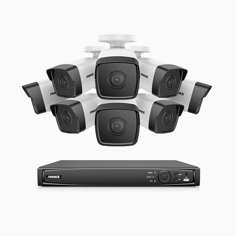 H500 - 5MP 16 Channel 8 Cameras PoE Security CCTV System, EXIR 2.0 Night Vision, Built-in Mic & SD Card Slot, RTSP Supported, Works with Alexa, IP67