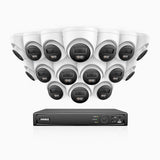 AH500 - 3K 16 Channel 16 Cameras PoE Security System, Colour & IR Night Vision, 3072*1728 Resolution, f/1.6 Aperture (0.005 Lux), Human & Vehicle Detection, Built-in Microphone, IP67