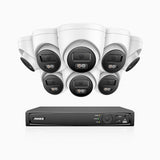 AH500 - 3K 16 Channel 8 Cameras PoE Security System, Colour & IR Night Vision, 3072*1728 Resolution, f/1.6 Aperture (0.005 Lux), Human & Vehicle Detection, Built-in Microphone, IP67