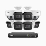 H800 - 4K 8 Channel PoE Security System with 6 Bullet & 2 Dome (IK10) Cameras, Vandal-Resistant, Human & Vehicle Detection, Colour & IR Night Vision, Built-in Mic, RTSP Supported