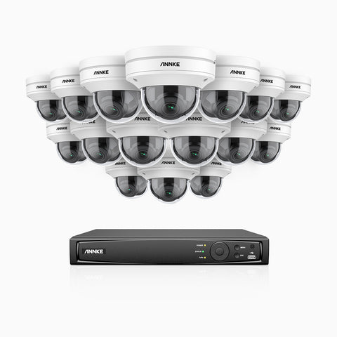 AZH800 - 4K 16 Channel 16 Cameras PoE Security System, 4X Optical Zoom, 130 ft Starlight Night Vision, Smart Detection, IK10 & IP67