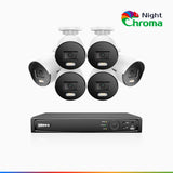 NightChroma<sup>TM</sup> NCK500 - 3K 8 Channel 6 Cameras Acme Colour Night Vision PoE CCTV System, f/1.0 Super Aperture, Active Alignment, Built-in Mic & SD Card Slot