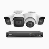 H800 - 4K 8 Channel PoE Security CCTV System with 3 Bullet & 1 Turret Cameras, Human & Vehicle Detection, Colour & IR Night Vision, Built-in Mic, RTSP Supported