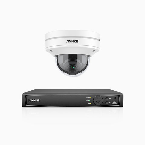 AZH800 - 4K 8 Channel 1 Camera PoE Security System, 4X Optical Zoom, 130 ft Starlight Night Vision, Smart Detection, IK10 & IP67