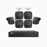 H500 - 5MP Super HD 8 Channel 6 Cameras PoE Security CCTV System, EXIR 2.0 Night Vision, Built-in Mic & SD Card Slot, RTSP Supported, Works with Alexa, IP67