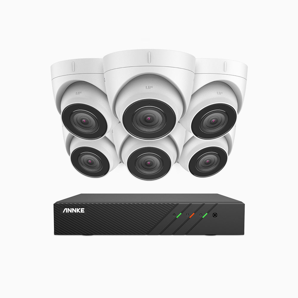 H500 - 5MP Super HD 8 Channel 6 Cameras PoE Security CCTV System, EXIR 2.0 Night Vision, Built-in Mic & SD Card Slot, RTSP Supported, Works with Alexa, IP67