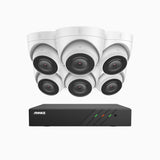 H500 - 5MP Super HD 8 Channel 6 Cameras PoE Security CCTV System, EXIR 2.0 Night Vision, Built-in Mic & SD Card Slot, RTSP Supported, Works with Alexa, IP67