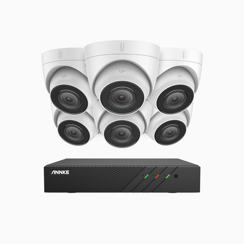 H500 - 5MP Super HD 8 Channel 6 Cameras PoE Security CCTV System, EXIR 2.0 Night Vision, Built-in Mic & SD Card Slot, RTSP Supported, Works with Alexa, IP67