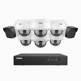 H500 - 5MP 8 Channel PoE CCTV System with 2 Bullet & 6 Dome Cameras, EXIR 2.0 Night Vision, Built-in Mic & SD Card Slot, RTSP Supported, Works with Alexa, IP67