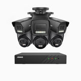 AH500 - 3K 8 Channel PoE Security System with 3 Bullet & 3 Turret Cameras, Colour & IR Night Vision, 3072*1728 Resolution, f/1.6 Aperture (0.005 Lux), Human & Vehicle Detection, Built-in Microphone, IP67