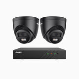 AH500 - 3K 8 Channel 2 Cameras PoE Security System, Colour & IR Night Vision, 3072*1728 Resolution, f/1.6 Aperture (0.005 Lux), Human & Vehicle Detection, Built-in Microphone, IP67