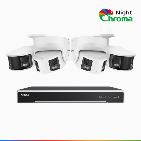 NightChroma<sup>TM</sup> NDK800 – 4K 8 Channel  PoE Security System  with 2 Bullet & 2 Turret Cameras,  f/1.0 Super Aperture, Acme Colour Night Vision,  Active Siren and Strobe, Human & Vehicle Detection,  2CH 4K Decoding Capability, Built-in Mic