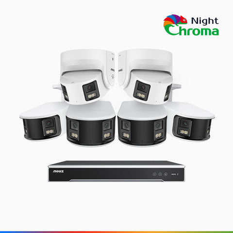 NightChroma<sup>TM</sup> NDK800 – 4K 8 Channel  PoE Security System  with 4 Bullet & 2 Turret Cameras,  f/1.0 Super Aperture, Acme Colour Night Vision,  Active Siren and Strobe, Human & Vehicle Detection,  2CH 4K Decoding Capability, Built-in Mic