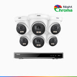 NightChroma<sup>TM</sup> NCK800 – 4K 8 Channel 6 Cameras PoE Security System, f/1.0 Super Aperture, Colour Night Vision, 2CH 4K Decoding Capability, Human & Vehicle Detection, Intelligent Behavior Analysis, Built-in Mic, 124° FoV