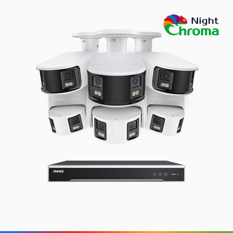 NightChroma<sup>TM</sup> NDK800 – 4K 16 Channel  PoE Security System  with 3 Bullet & 3 Turret Cameras,  f/1.0 Super Aperture, Acme Colour Night Vision,  Active Siren and Strobe, Human & Vehicle Detection,  2CH 4K Decoding Capability, Built-in Mic