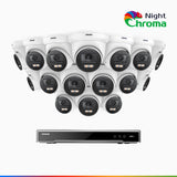 NightChroma<sup>TM</sup> NCK800 – 4K 16 Channel 16 Cameras PoE Security System, f/1.0 Super Aperture (0.0005 Lux), Acme Colour Night Vision, 2CH 4K Decoding Capability, Human & Vehicle Detection, Intelligent Behavior Analysis, Built-in Mic, 124° FoV